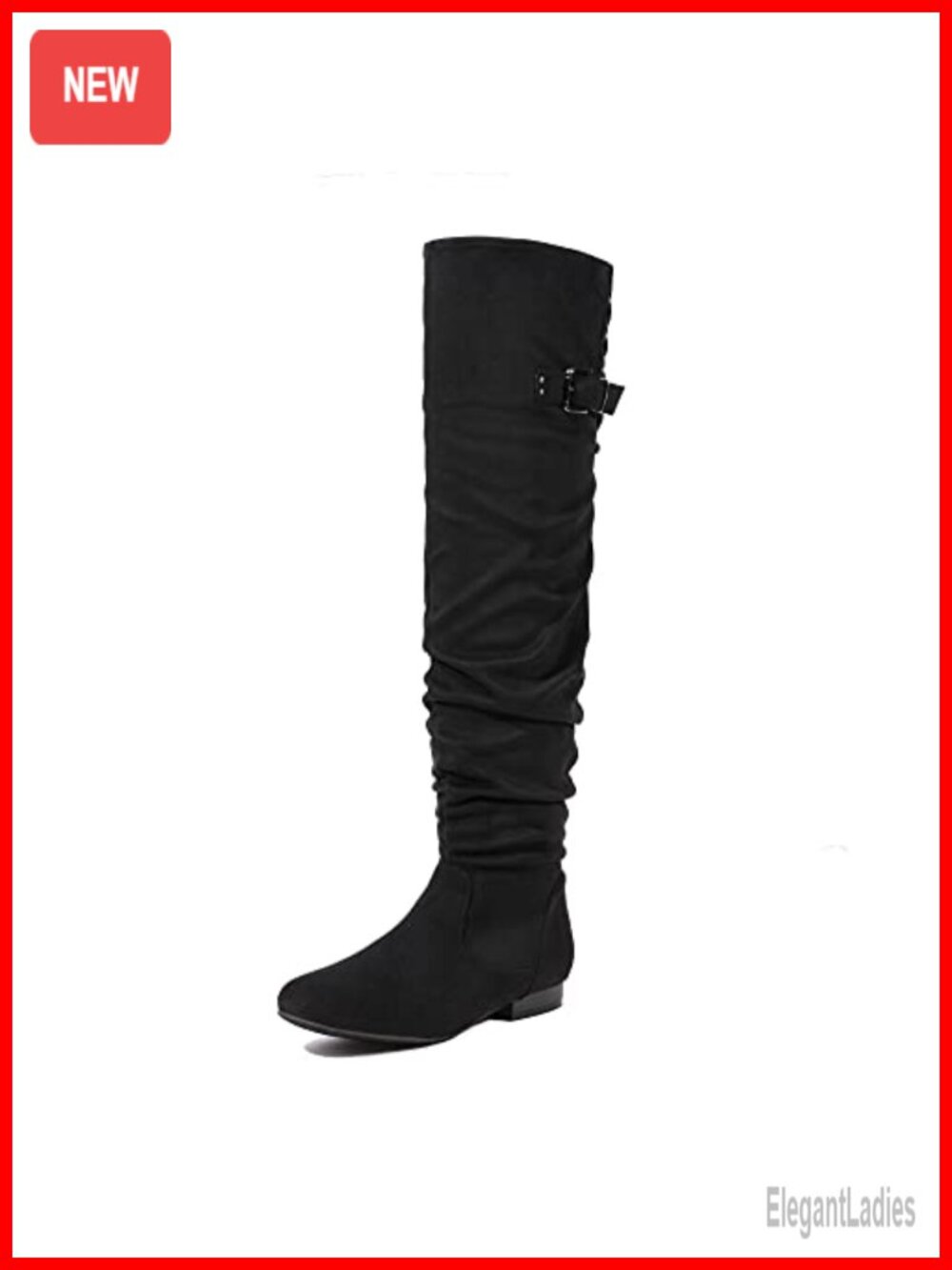 Women's Over The Knee Flat Boots Faux Suede Faux Fur Lined Slouch Lace-Up